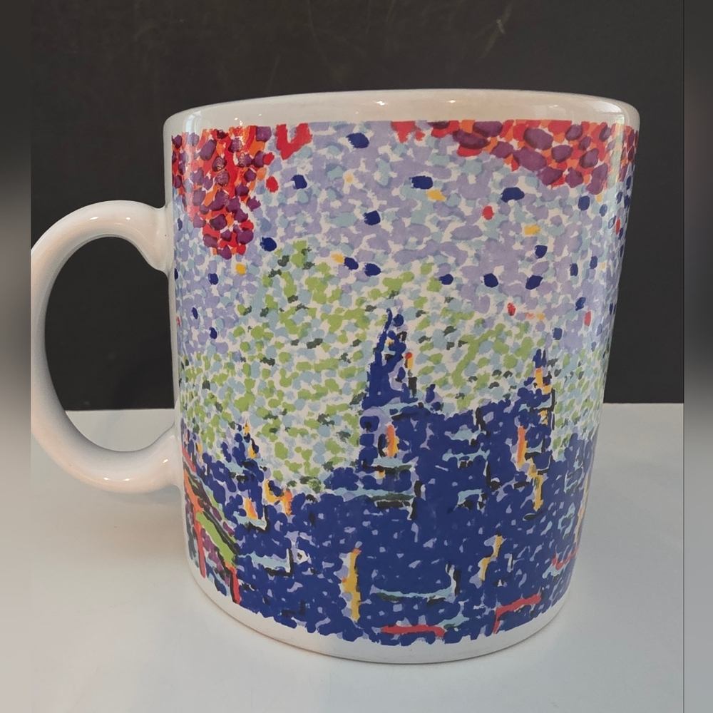 Century Stoneware Colorful Abstract Speckled or Pointillist Style 16 Oz Mug
